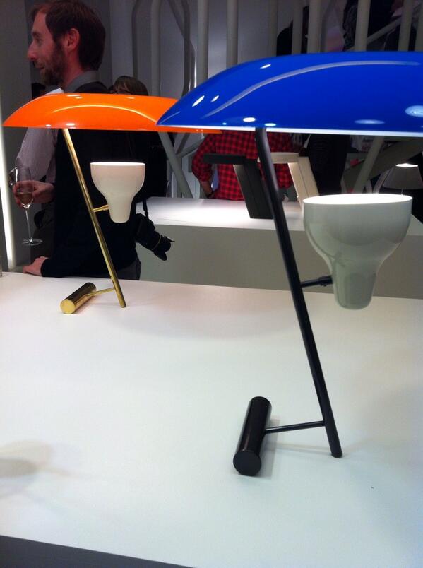 Livingetc's tweet photo. Gino Sarfatti's classic lights, reworked at Flos #LDF2013 http://t.co/pxUzTERxJP