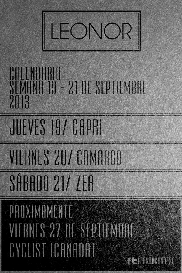 leonorcondesa's tweet photo. Te compartimos el calendario de esta semana. http://t.co/56xYYO7PcN