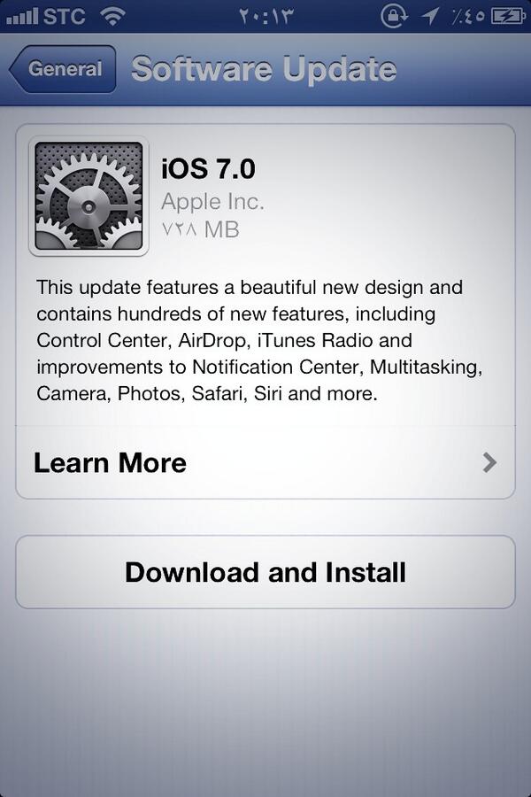 aysksa's tweet image. الان تم اصدار اخر تحديث للاجهزة ابل #IOS_7 #apple #iphone