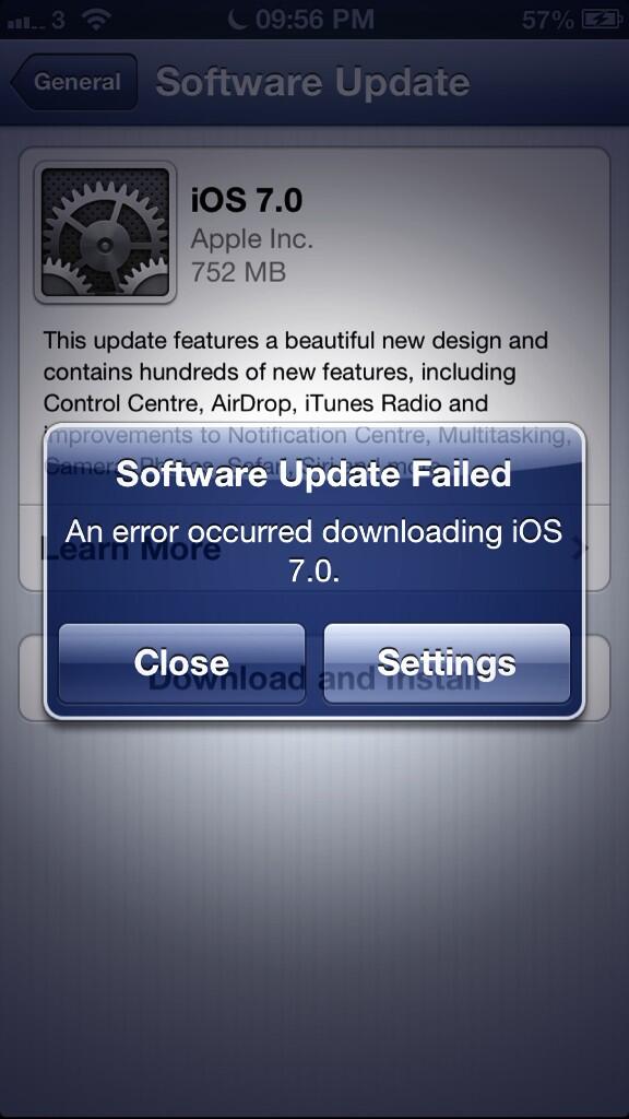 Buckers919's tweet image. FFS Apple c&apos;mon #updatefailed #ios7