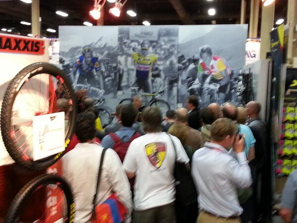 DomAzz1's tweet photo. Greg Lemonds tiny head at #interbike http://t.co/J5mYY1QGa8