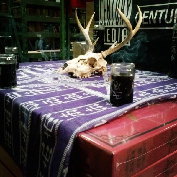 centurymedia's tweet image. The guys at @CMDistroHQ made a @WatainOfficial shrine in the warehouse made out of #TheWildHunt box sets!