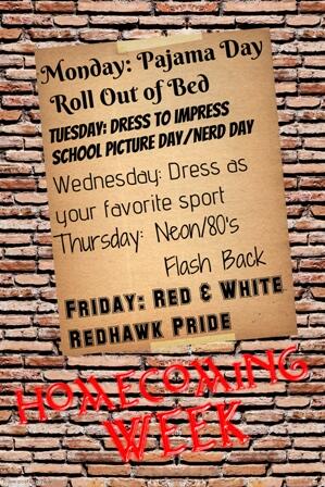 ntcheer's tweet photo. Homecoming is next week! Students &amp; Faculty show your spirit for a chance to win a fabulous prize! #RedhawkSpirit http://t.co/i5jI88AW0k