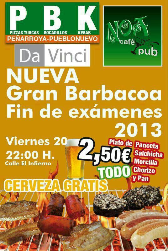 cafepubnoa's tweet photo. ESTE VIERNES GRAN BARBACOA EN LA CALLE DEL INFIERNO http://t.co/2amYY0o03Z