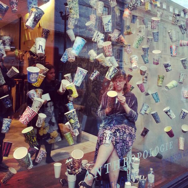 @gwynethleech at work in a window #installation in Regent Street's @AnthropologieEU @L_D_F #LDF13