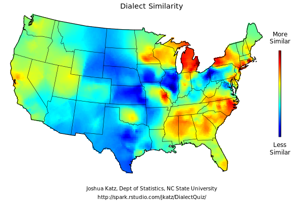 VisualMetro's tweet photo. Based on this http://t.co/BrkfKlvdiE, a map of where I'd be best understood in the US http://t.co/eMsJT6LaI4