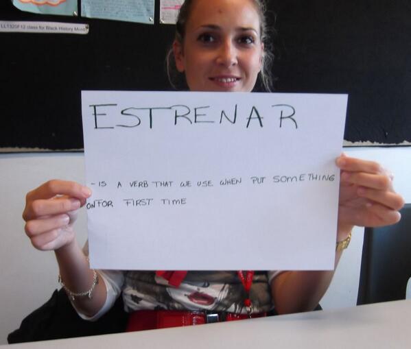 CantsayitinEng's tweet photo. Estrenar (Spanish): To put something on for the first time. #estrenar #spanish #archwaywithwords #cantsayitinenglish http://t.co/qvkYSnAitb