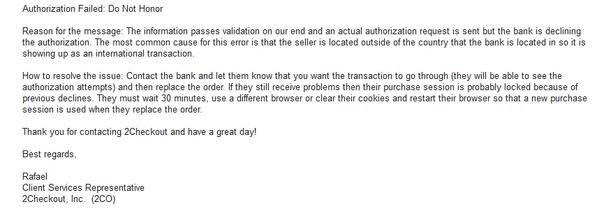 srdjansspin's tweet image. Evo i zvaničnog odgovora zašto nije radilo, odnosno đe je zapelo. :) @adriatek @ITkutak @AdriaHost #2co