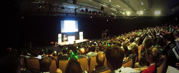 elogeo's tweet photo. Opening of #FOSS4G13 - a fair few Robin Hood hats! http://t.co/25PSUIkShT