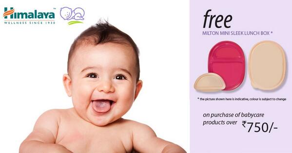 HimalayaBaby's tweet photo. Get A Free Milton Mini Sleek Lunch Box* Free On Purchase Of Babycare Products Over Rs.750/- @ http://t.co/FILfI3Xm5U http://t.co/vG5fE817qS