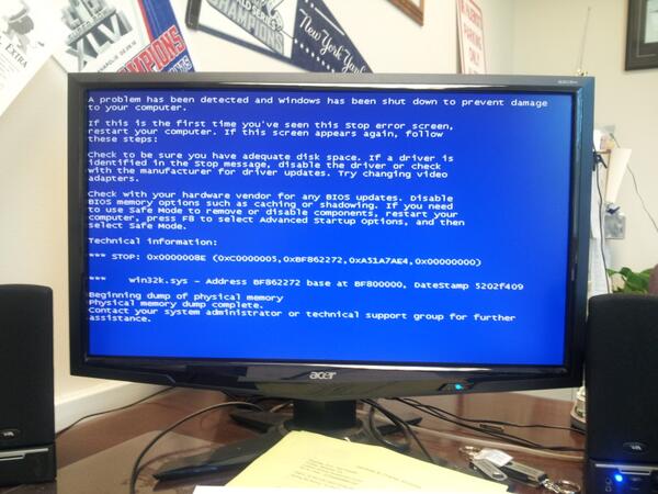 NFFD360's tweet image. Even my computer gave me a birthday present today, the blue screen of death.  #ihatecomputers