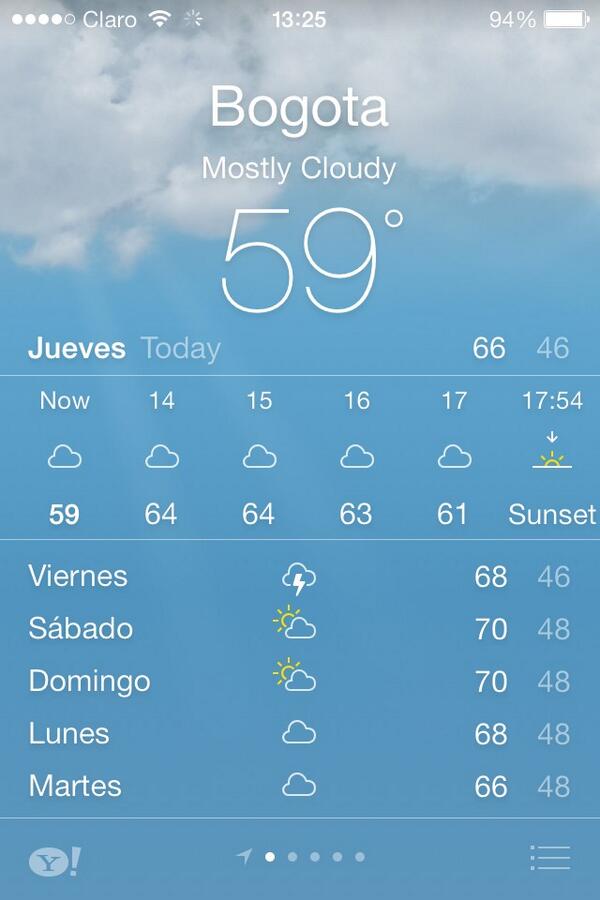 nutsurbina's tweet image. Loving the new Weather app layout #IO7