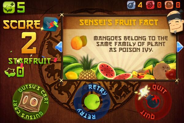 MatsJanr's tweet photo. I just sliced 2 fruit in Classic Mode. Need to play more Fruit Ninja! http://t.co/ekE05xtFMH http://t.co/HKdGl7kcoe