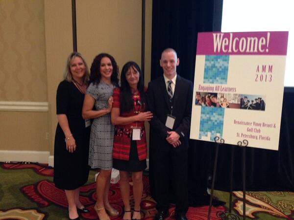 Laura Luter, Monica Verra-Tirado, Katie Wegner, and Kenny Korchak at AMM sharing Kenny's inspirational story.