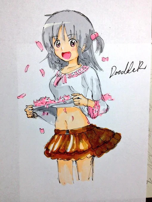 さっきの絵にラフに色塗り。コピックでささっと塗った。#ハヤテのごとく #いい感じと思うひとRT 