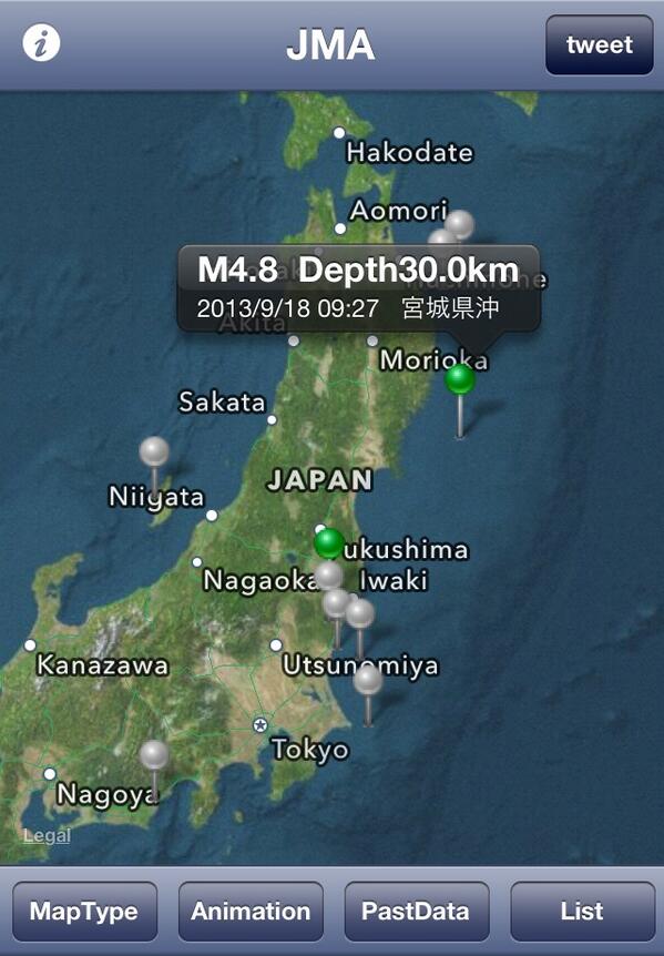 merlynmatsumoto's tweet image. [earth quake] 09/18 03:10〜09/20 02:25 #quakeMap #earthquake #jishin