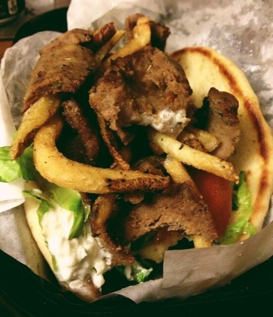 NomNomBlngBlng's tweet photo. The only time I've seen fries in a gyro was in Greece &amp; it was the most perfect thing. Until now @plakagrill #nomnom http://t.co/TsxZpImXKB