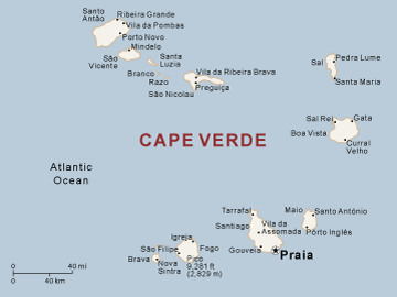 Cape Verde consists of 10 volcanic islands and 5 islets uninhabited until discovered by the Portuguese in 1456