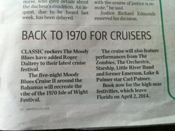 MelbourneVinyl's tweet photo. Cruise around the Bahamas set to recreate the 1970 Isle of Wight Fest. I SOMEHOW HIGHLY DOUBT THAT. | http://t.co/5ejisrVm92