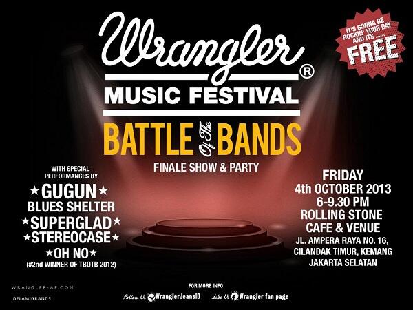 <a href="/WranglerJeansID/">Wrangler Jeans ID</a> Battle of The Bands 2013 | 4 Oktober 2013 | Rolling Stone Cafe | <a href="/superglad_band/">SUPERGLAD</a> <a href="/GBluesShelter/">GBluesShelter</a> etc