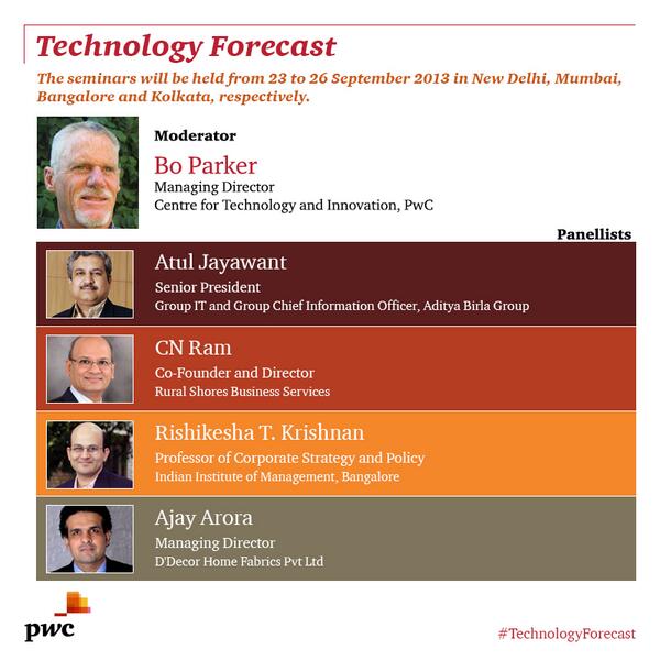 PwC_IN's tweet image. Bo Parker, MD,  #PwC Centre for Technology &amp;amp; Innovation, will moderate #TechnologyForecast discussions. Stay tuned!