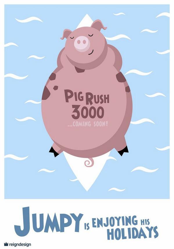 Jumpy is still enjoying summer vacation! But all good things must come to an end... #PigRush
