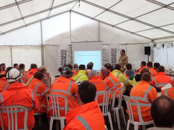 WGCFire's tweet photo. Blue watch giving a Rtc presentation to Lafarge regarding the dangers of being distracted at the wheel http://t.co/H9Pem5KMWn