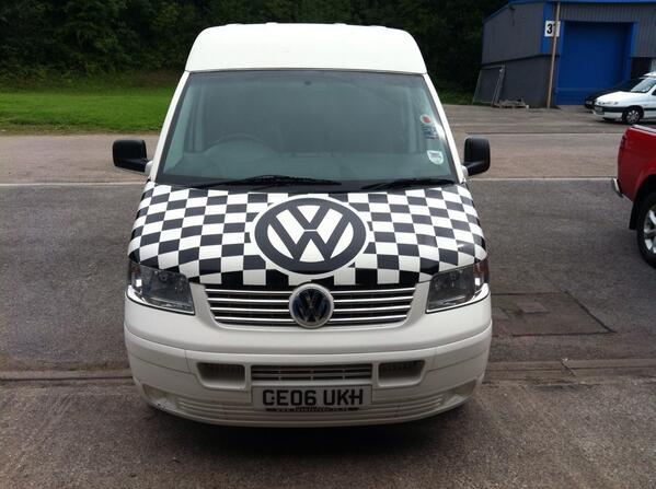 Flagship_Signs's tweet photo. Bonnet of transporter we covered http://t.co/pzOoWGfWYs