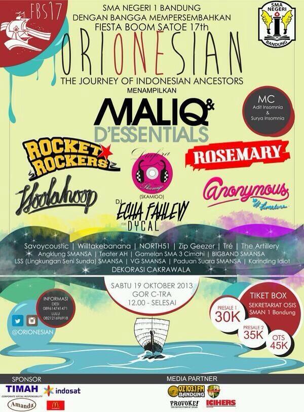 vanaonetara's tweet photo. tiket pre sale 2 sudah menipis!! ayo buruan beli dari jam 2 s/d 5 di SMAN 1 BANDUNG! harganya cuma 35idr! http://t.co/uF3r67fZyE
