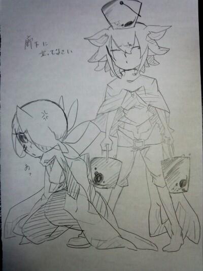 うちの子2人が廊下に立った 