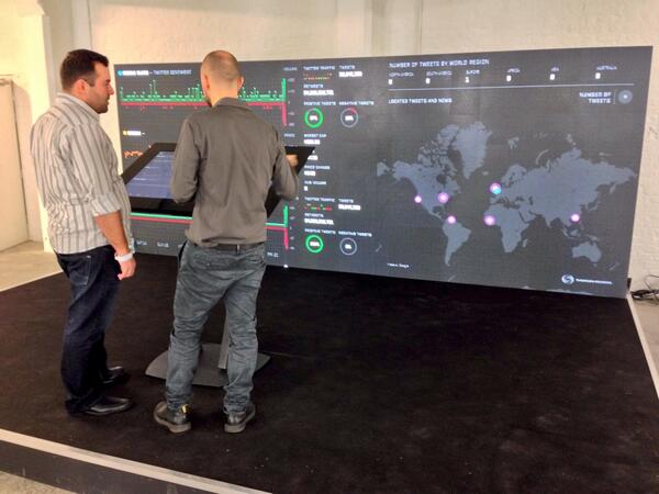 BenMortimer's tweet image. Badass #socialmedia data analysis bridge by Project Sentysis at @tent_london #LDF13 @thomsonreuters @SenseWorldwide