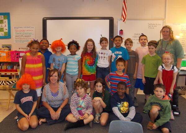 "Crazy Hair Day" spirit in Mrs. Leathers' class!