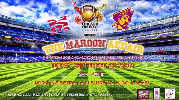 TONIGHT -- The @ChiFtblClassic Official Pre-Game Mixer 'THE MAROON AFFAIR' -- Norman's Bistro @ 6pm
