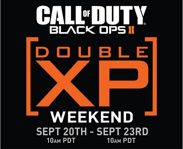 FreeCODGhost's tweet image. .@Treyarch just kicked off #BlackOps2 Double XP Weekend, ending Mon 9/23 @ 10am PDT. Reply with your 2XP loadouts!