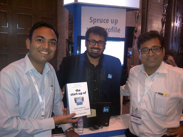 BeingHR's tweet image. With @aadil and @amitssays at #SHRMI13 , got a book signed by @bencasnocha of #LinkedIn for participating in survey