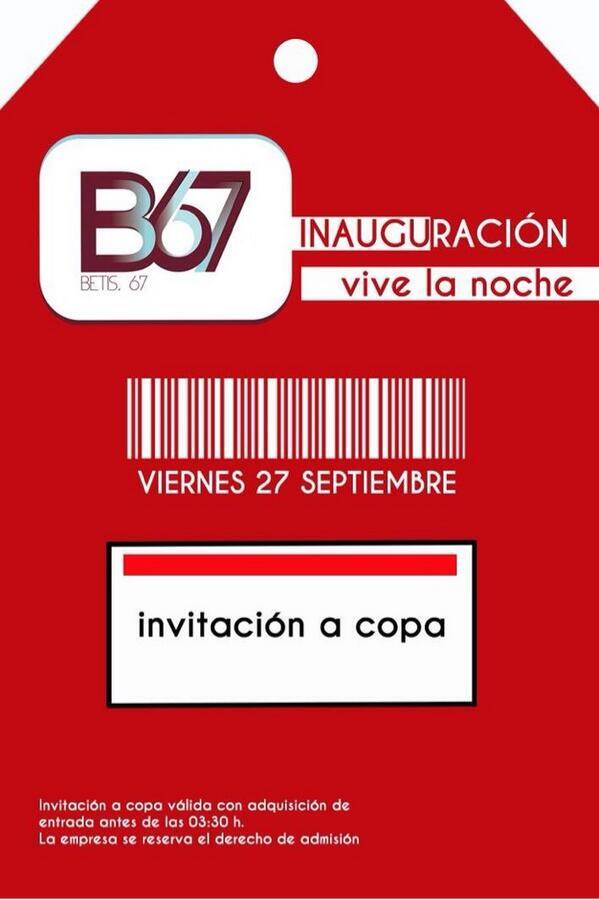 B67_carlos's tweet photo. Consigue ya tu invitación y no te quedes fuera de la inauguración más esperada.
Whatssap 622 599 507 http://t.co/rn3NuZkNOS