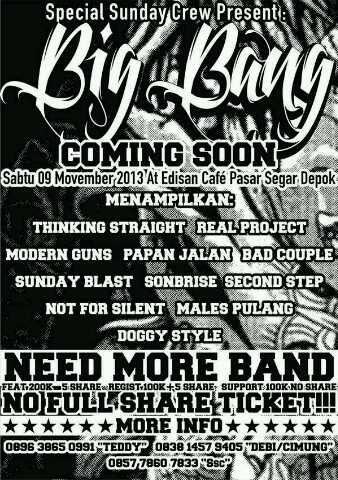 SONBRISEmusic's tweet photo. @spesialsundaycr present coming soon 9 november @ edisan cafe pasar segar depok 2. Merapat yuk guys http://t.co/qsDSxahoWx