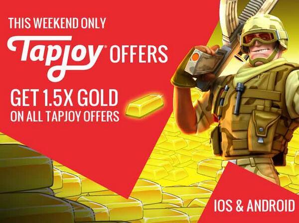 therespawnable's tweet photo. This weekend only,  Get 1.5x more Gold for iOS and Android Respawnables on every Tapjoy offer! http://t.co/wnA4aEmN7N