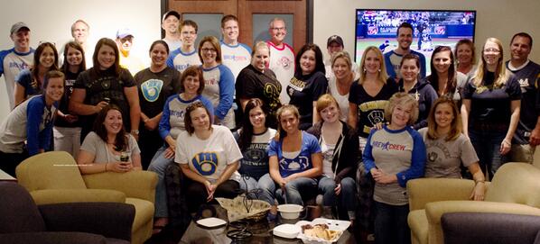 QuestCE's tweet image. Team Members gather for Quest CE's Annual Summer Outing! #Brewersgame  #milwaukeepride #corporateculture