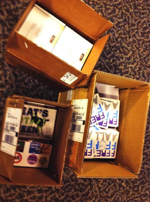 SAVVYRochester's tweet photo. Look at all the materials we got today! Thanks @peta2 http://t.co/IBlHCUtwyK
