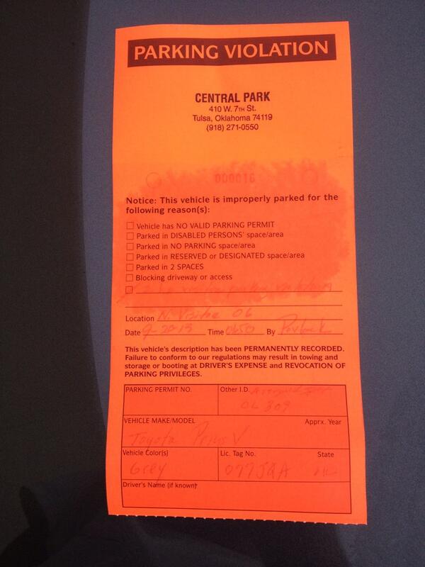 I still manage to get a parking ticket in my own apartment