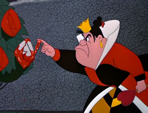 Disney's tweet photo. “Who’s been painting my roses red?” #AliceInWonderland http://t.co/tWb3xwoy22