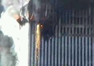 Ghostsof911's tweet image. Like fireworks on the Fourth of July. Molten steel from demolition cutter charges pouring out. INSIDE JOB suckers!