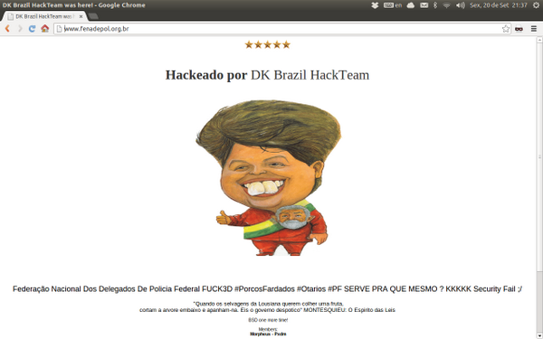 AnonymousRJ's tweet photo. #Defacement - Federação Nacional Dos Delegados De Policia Federal http://t.co/k2kGfjT7AY http://t.co/udi8HNYgiA