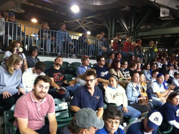 ElimHyphen's tweet photo. 22 section 2 hypheners enjoying a Brewers game together! #hyphen http://t.co/3xPHlGQz93