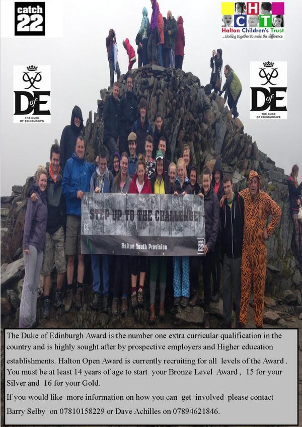 See poster for Duke of Edinburgh Award opportunity in Halton @HaltonYp @HaltonBC @myhalton