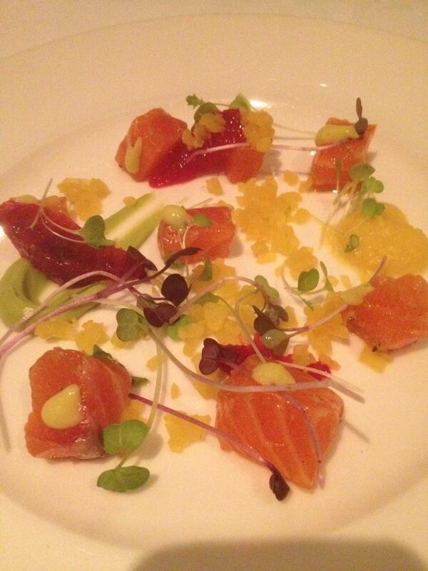Huon salmon entree @ berardos, Noosa, prepared beautifully by the chefs here