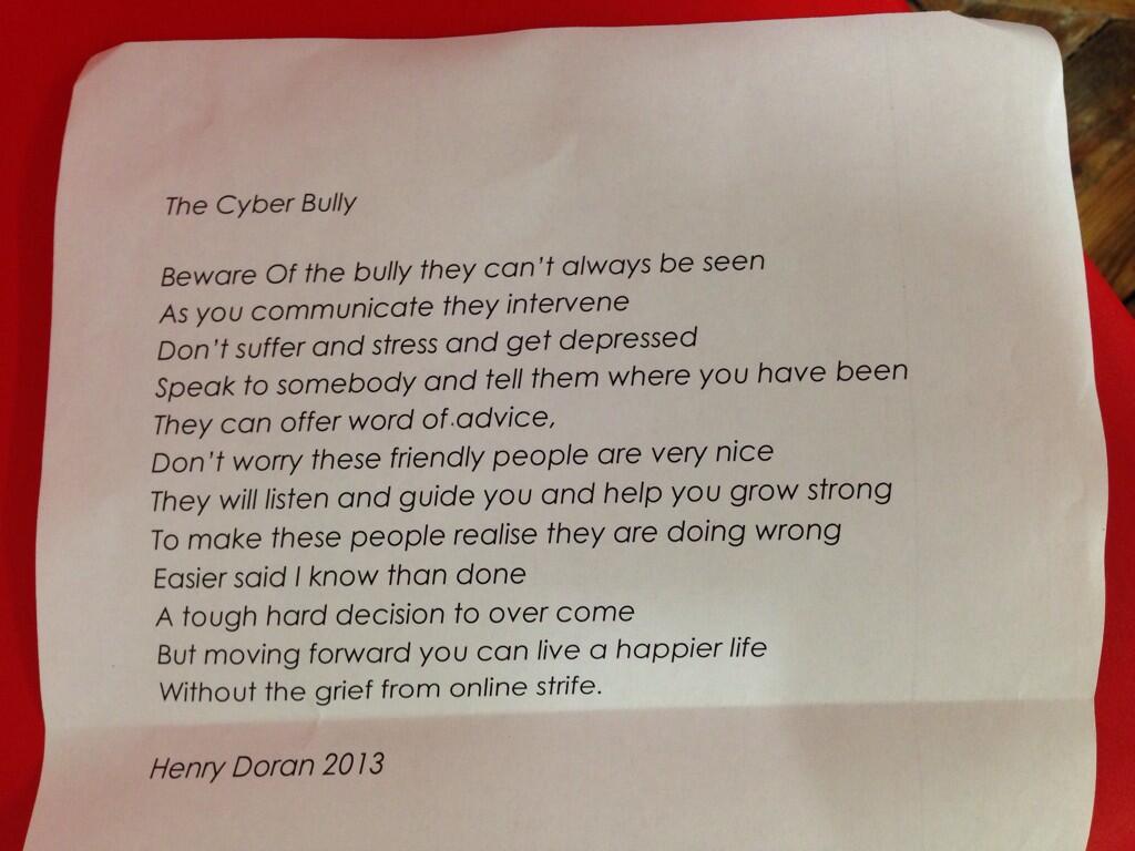 poem on bullying Bullying poems 32 likes i'm doing this because i have been bullied and i want to help other people whoa are getting bullied out there. poem on bullying Bullying poems 32 likes i'm doing this because i have been bullied and i want to help other people whoa are getting bullied out there.