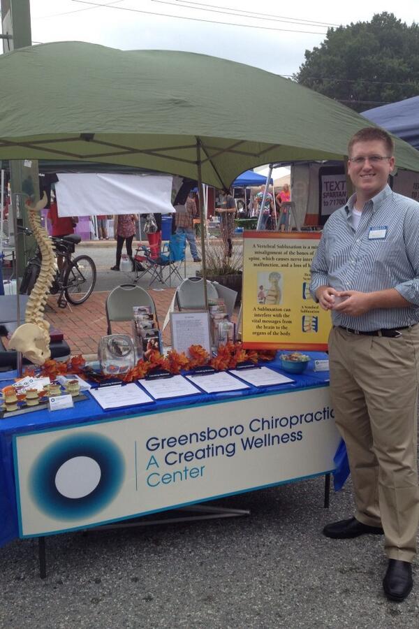 GSOChiro's tweet image. Come learn about Chiropractic with Dr. Jon today from 1-7 at the Tate St Festival in Greensboro #tatestreetfestival