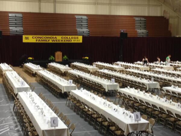 It's almost time for Family Weekend brunch! Set up is looking good, don't you think?! #CordFW13 #borntobecorn #cordmn